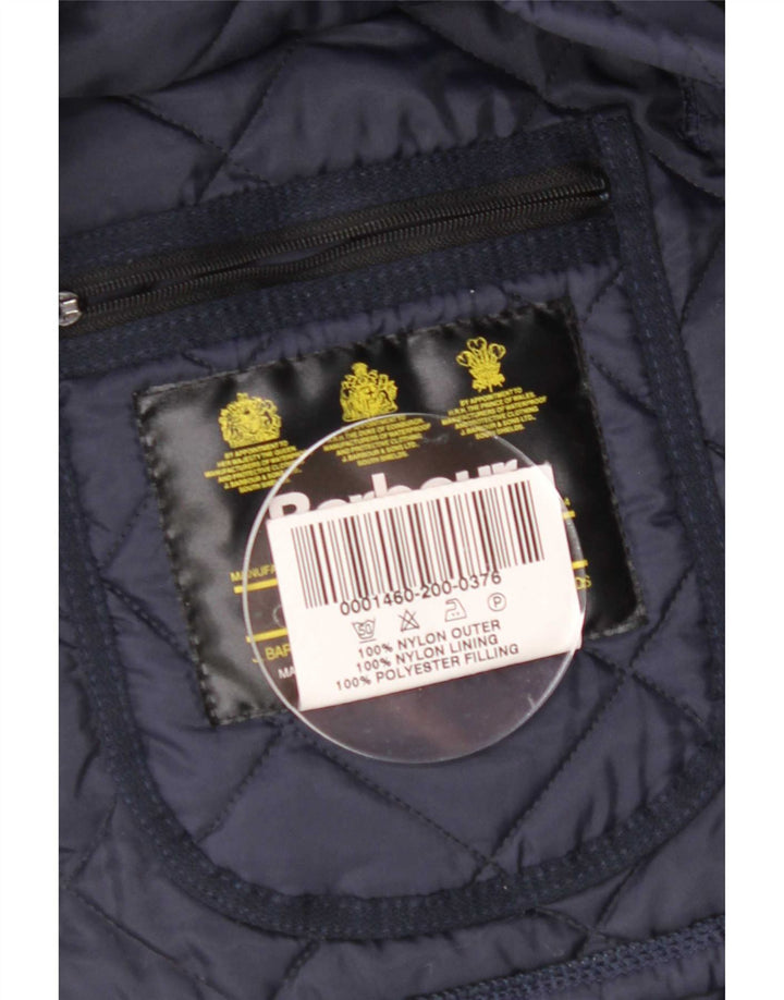Barbour Mens LIDDESDALE Quilted Jacket UK 40 Large Navy Blue Nylon