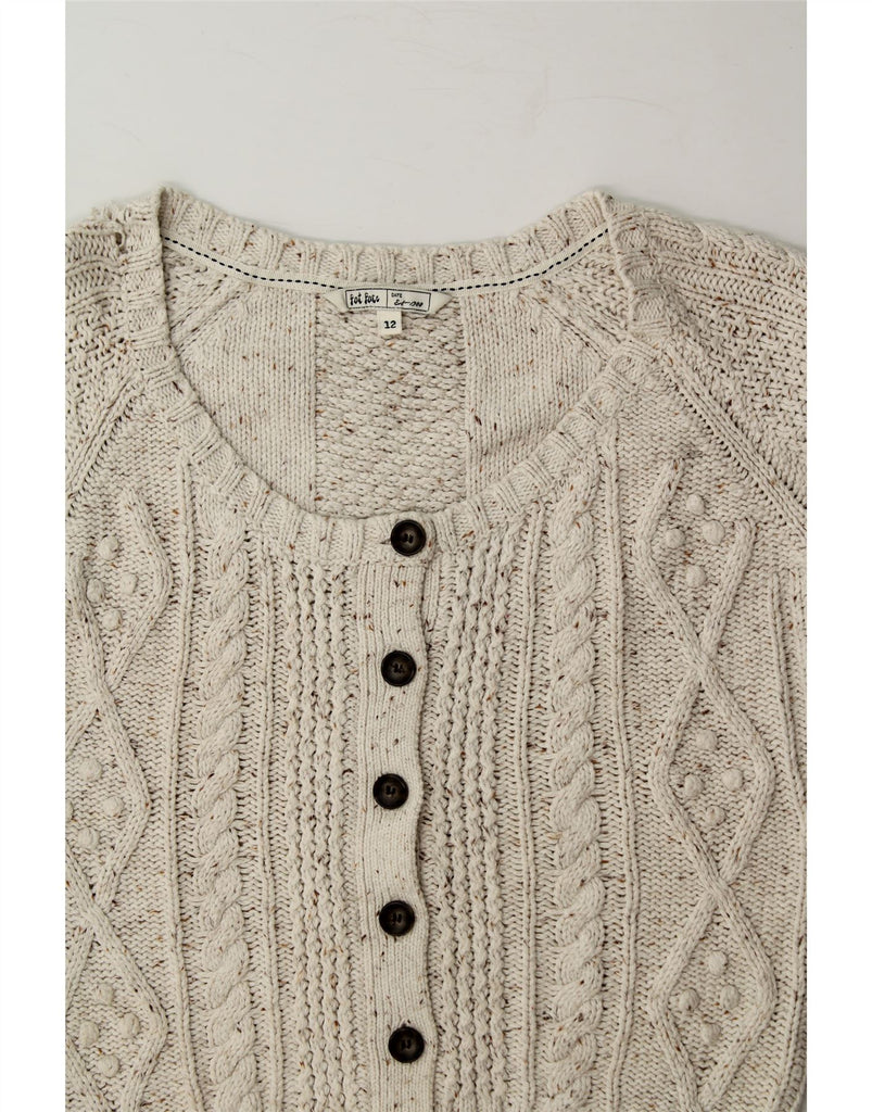 FAT FACE Womens Cardigan Sweater UK 12 Medium Grey Cotton Vintage Fat Face and Second-Hand Fat Face from Messina Hembry 