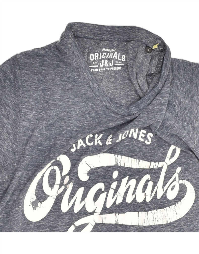 JACK & JONES Mens Graphic T-Shirt Top Small Grey Flecked Polyester | Vintage Jack & Jones | Thrift | Second-Hand Jack & Jones | Used Clothing | Messina Hembry 