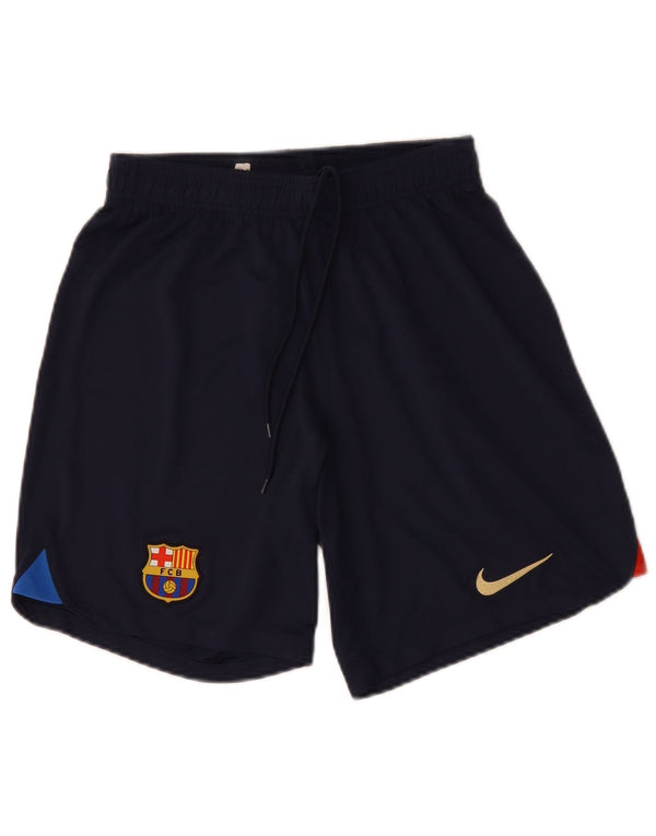 NIKE Mens Barcelona Slim Fit Sport Shorts Medium  Navy Blue Polyester