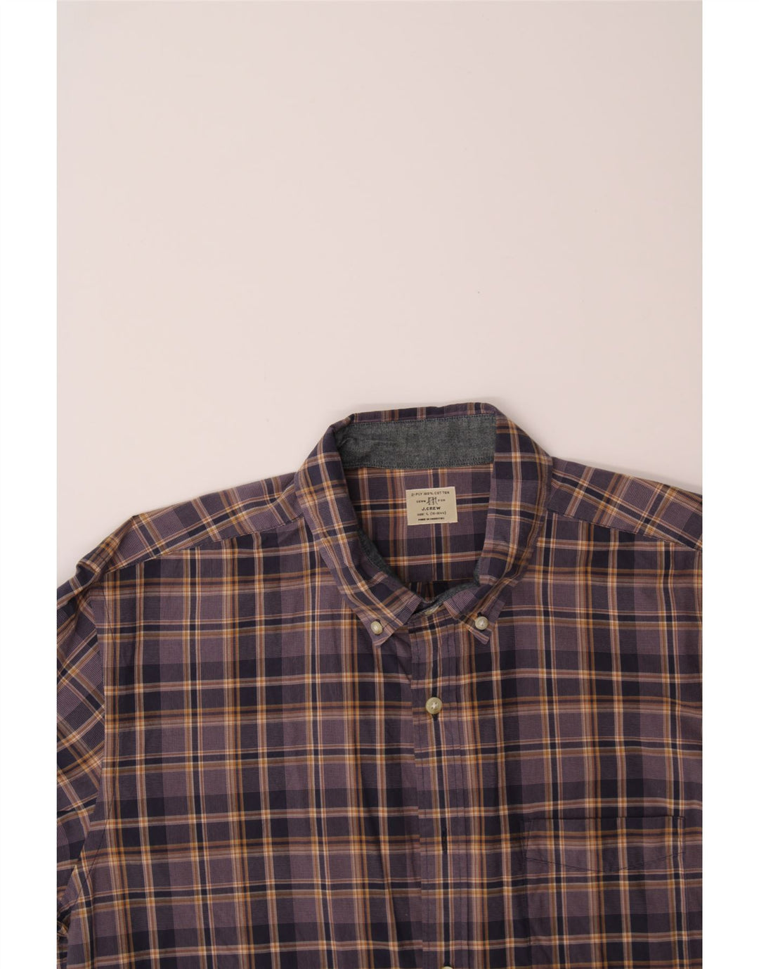 J. CREW Mens Shirt Size 16 16 1/2 Large Purple Check Vintage J. Crew and Second-Hand J. Crew from Messina Hembry 