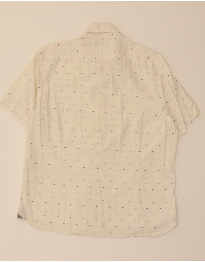 TED BAKER Mens Short Sleeve Shirt Size 4 Large White Spotted Vintage Ted Baker and Second-Hand Ted Baker from Messina Hembry 