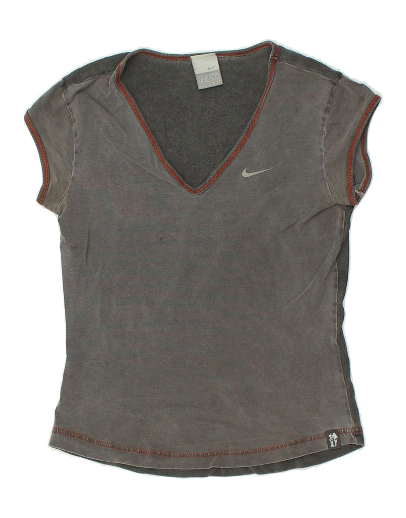 NIKE Womens T-Shirt Top UK 10 Small Grey | Vintage Nike | Thrift | Second-Hand Nike | Used Clothing | Messina Hembry 