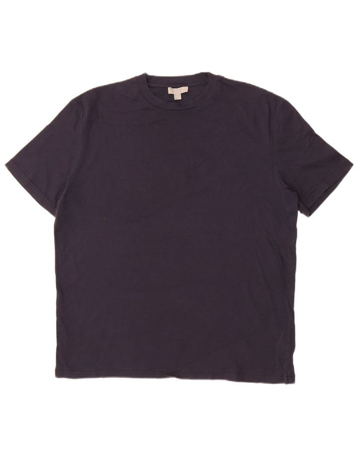 Cos Mens T-Shirt Top Large Navy Blue Cotton