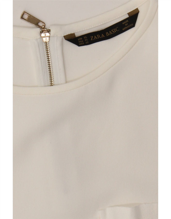 Zara Womens Blouse Top UK 18 XL White