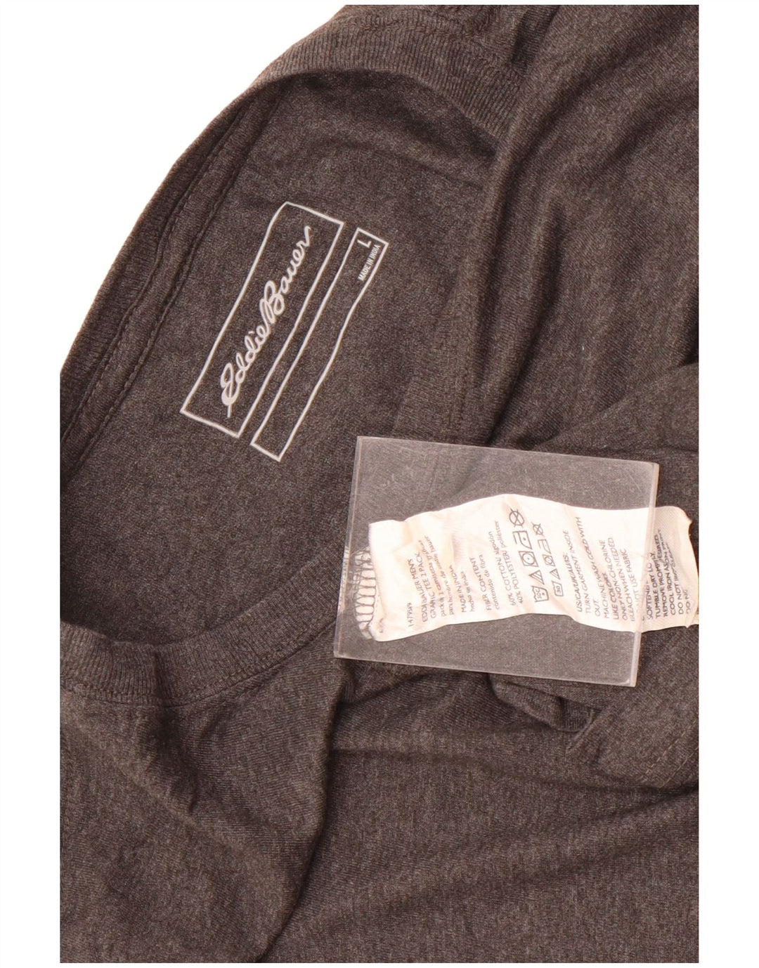 Eddie Bauer Mens T-Shirt Top Large Grey Cotton
