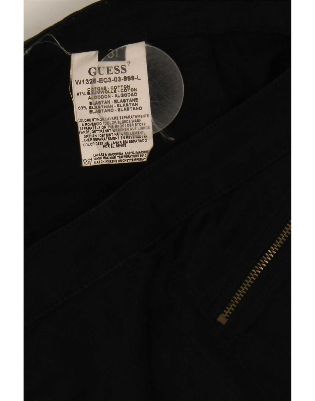 Guess Womens Bootcut Cargo Trousers W31 L32 Black Cotton