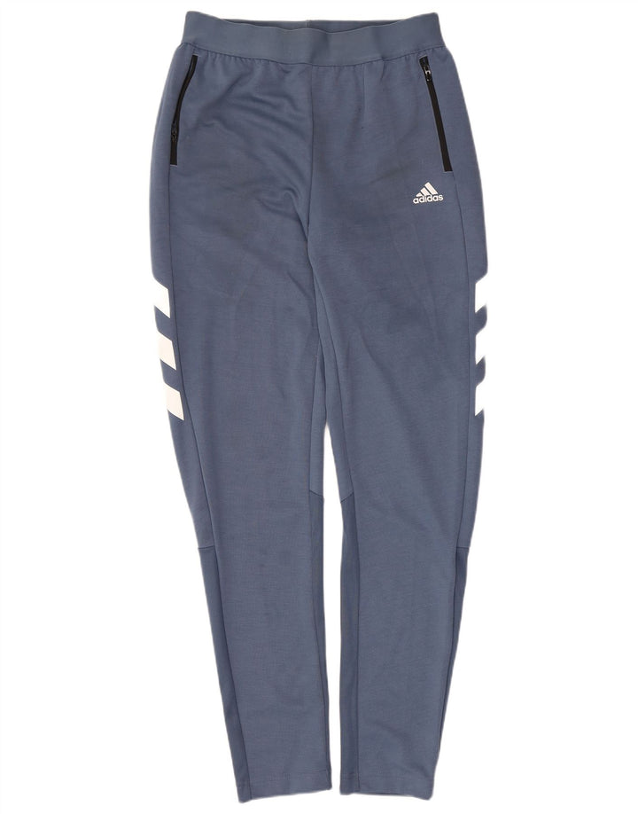 Adidas Boys Tracksuit Trousers 15-16 Years Blue Colourblock Polyester