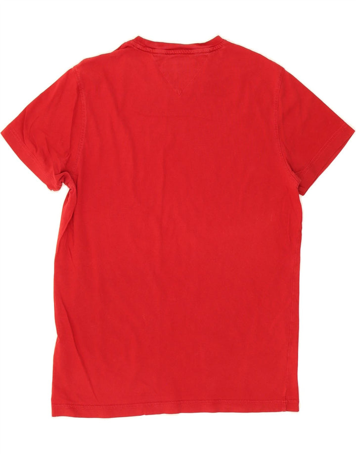 TOMMY HILFIGER Mens T-Shirt Top Medium Red Cotton Vintage Tommy Hilfiger and Second-Hand Tommy Hilfiger from Messina Hembry 