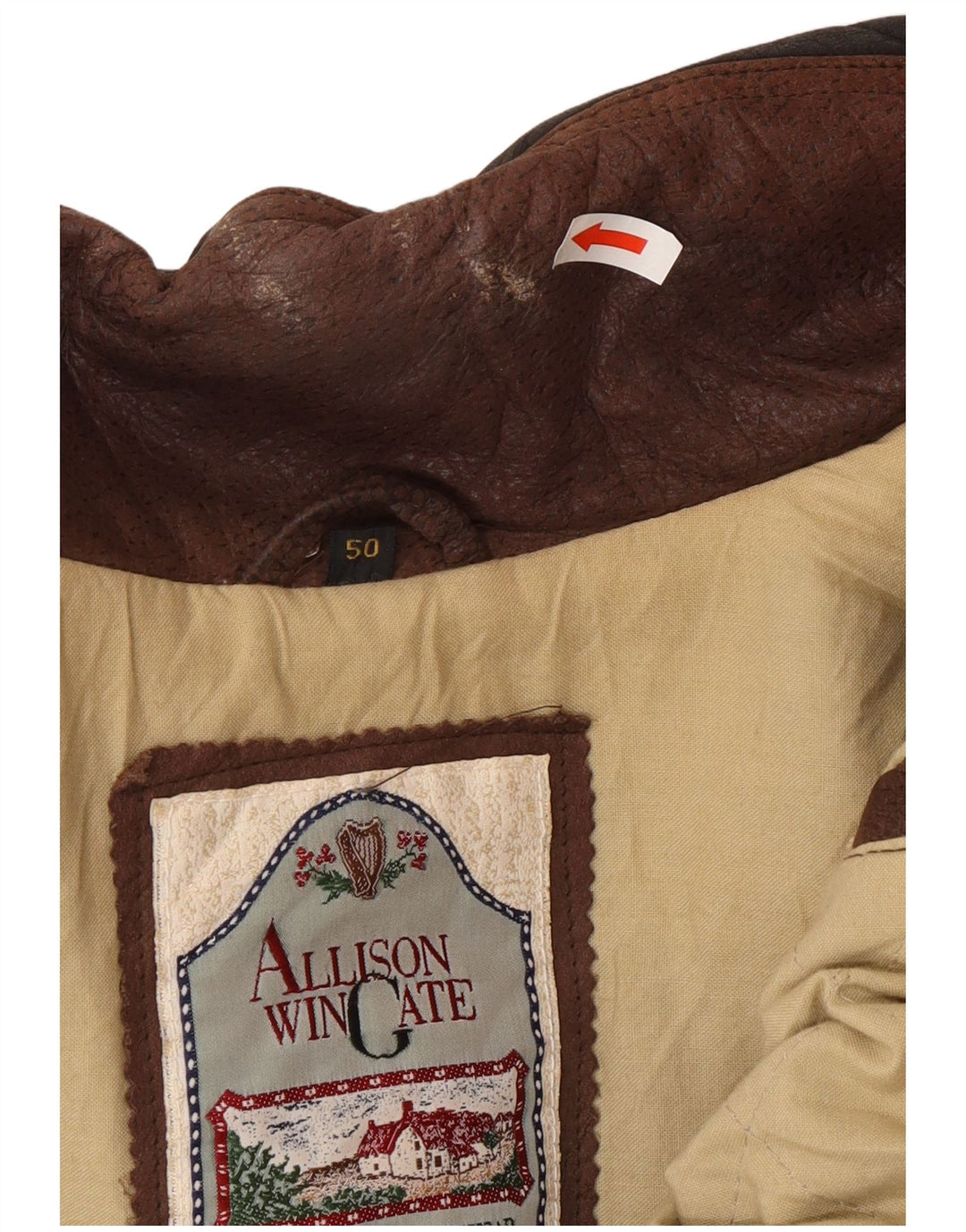 Allison Wingate Mens Leather Gilet EU 50 Large Brown Classic