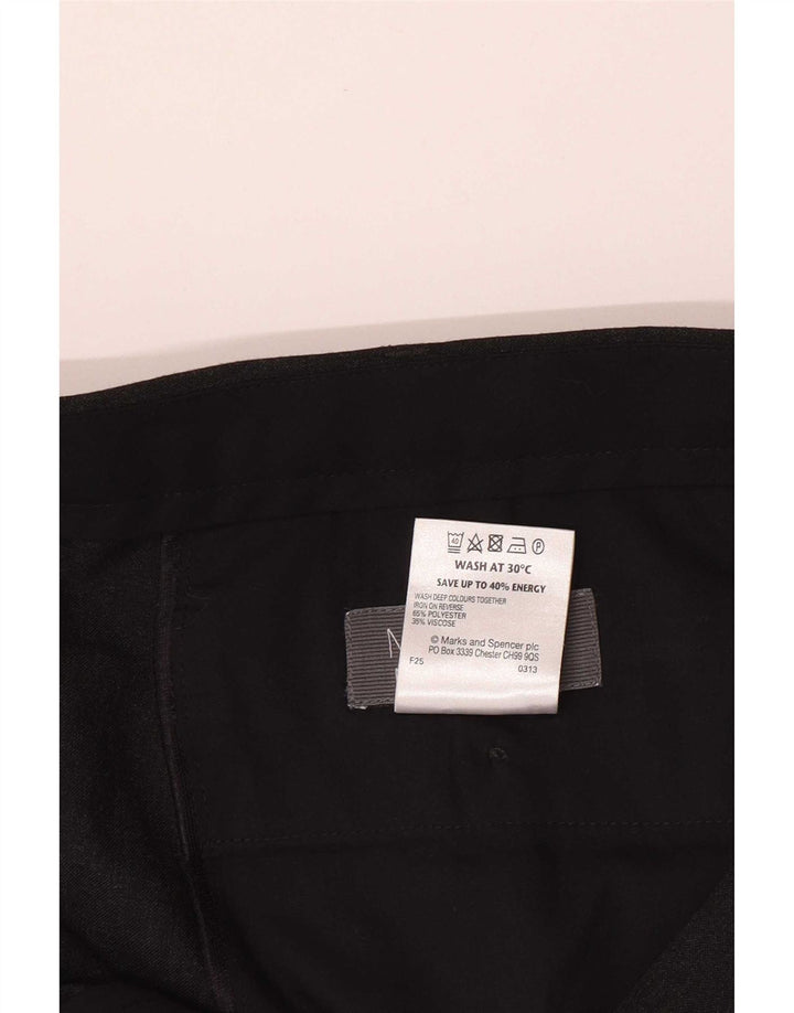 Marks & Spencer Mens Straight Suit Trousers W42 L33 Black Polyester