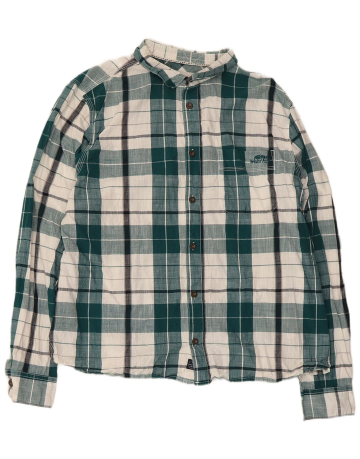 Weird Fish Mens Shirt XL Green Check Cotton