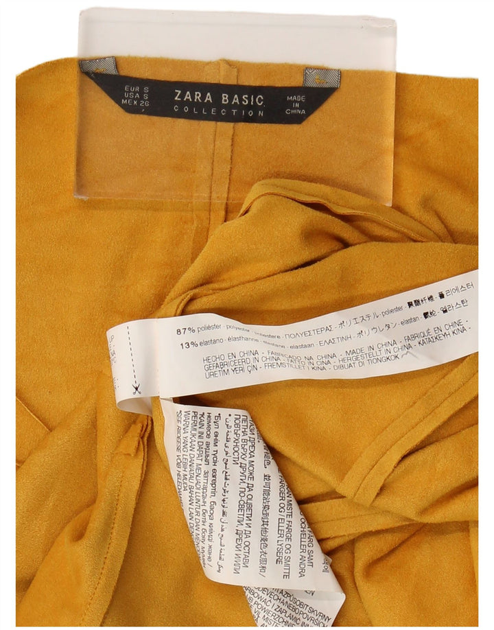 Zara Womens Cardigan Top UK 10 Small Yellow Polyester