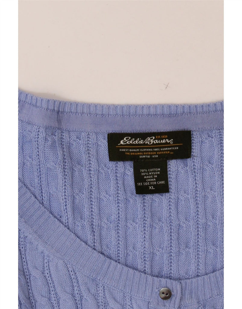 EDDIE BAUER Womens Boat Neck Jumper Sweater UK 18 XL Blue Cotton Vintage Eddie Bauer and Second-Hand Eddie Bauer from Messina Hembry 