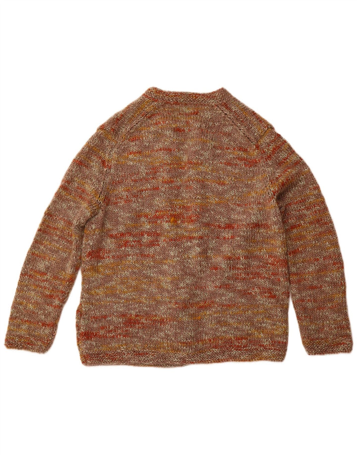 VINTAGE Womens Open Cardigan Sweater UK 12 Medium Brown Flecked