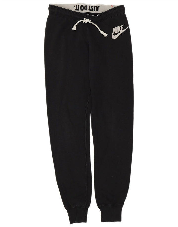 NIKE Womens Tracksuit Trousers Joggers UK 10 Small  Black Cotton