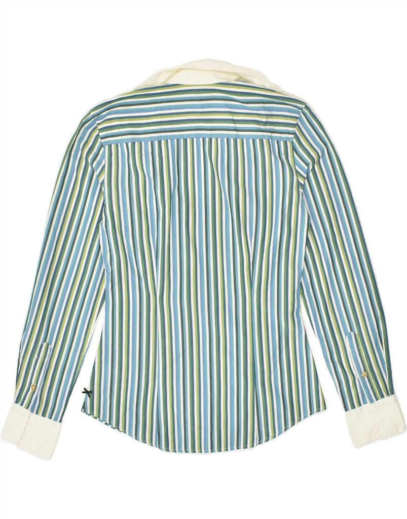 PAUL SMITH Womens BLACK LABEL Pullover Shirt IT 42 Medium Green Striped | Vintage Paul Smith | Thrift | Second-Hand Paul Smith | Used Clothing | Messina Hembry 