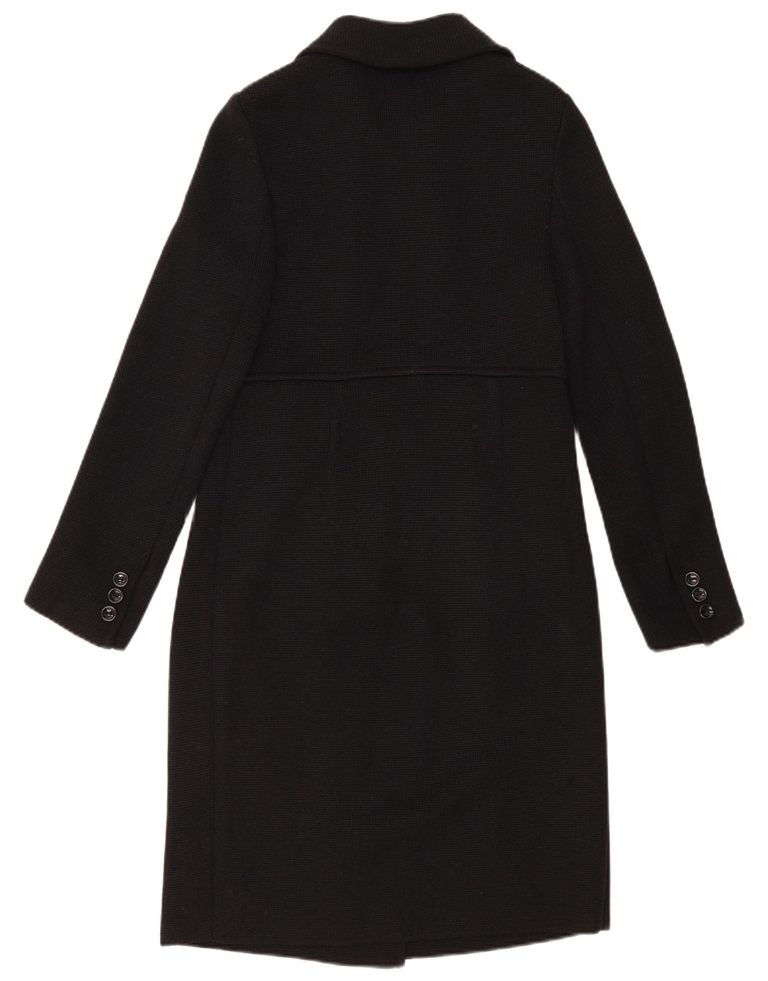 Luisa Spagnoli Womens Double Breasted Coat UK 10 Small Black Virgin Wool