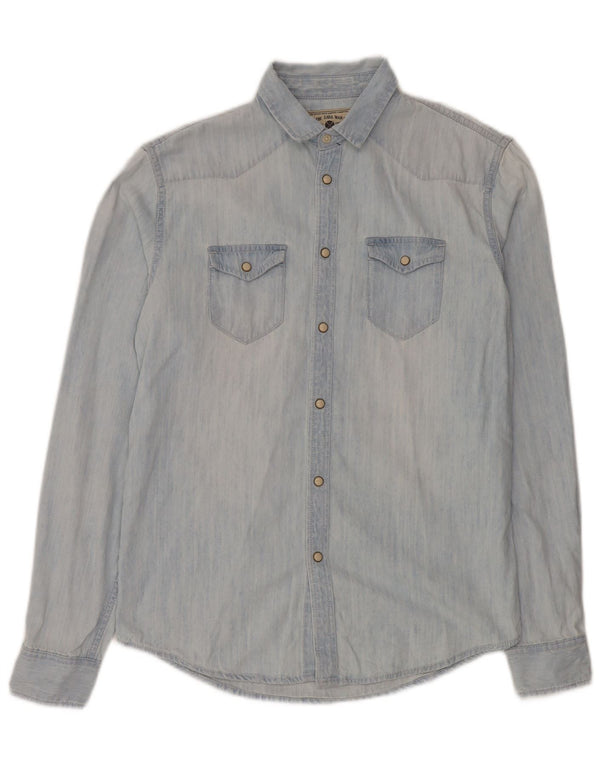 Zara Mens Denim Shirt Medium Blue