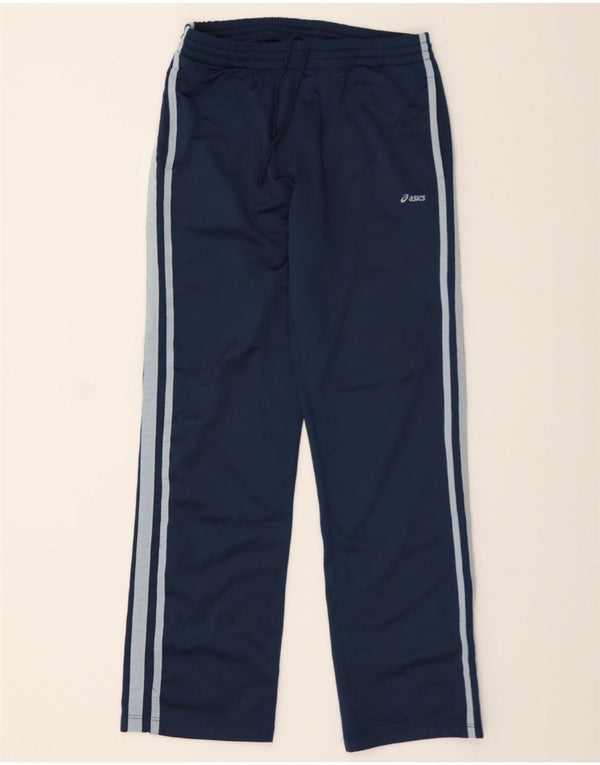 ASICS Mens Tracksuit Trousers Large  Navy Blue Polyester