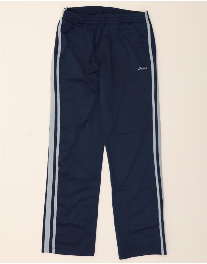 ASICS Mens Tracksuit Trousers Large  Navy Blue Polyester