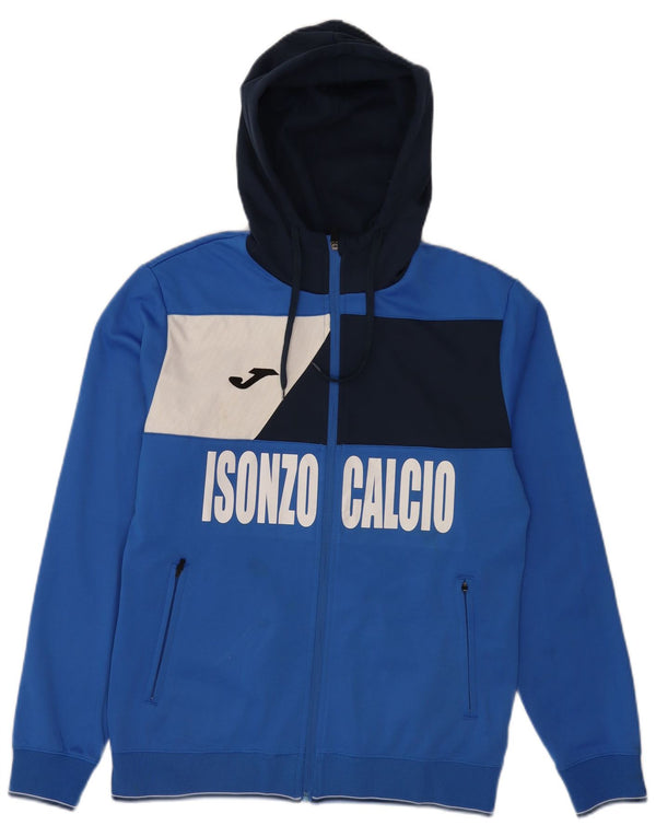Joma Mens Isonzo Calcio Zip Hoodie Sweater Medium Blue Colourblock Sports