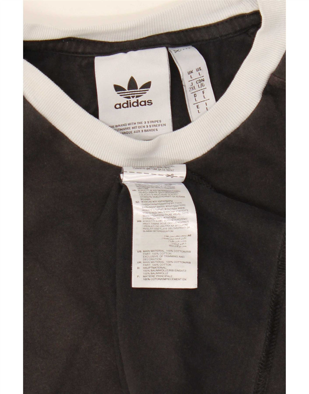 Adidas Mens T-Shirt Top Large Black Cotton