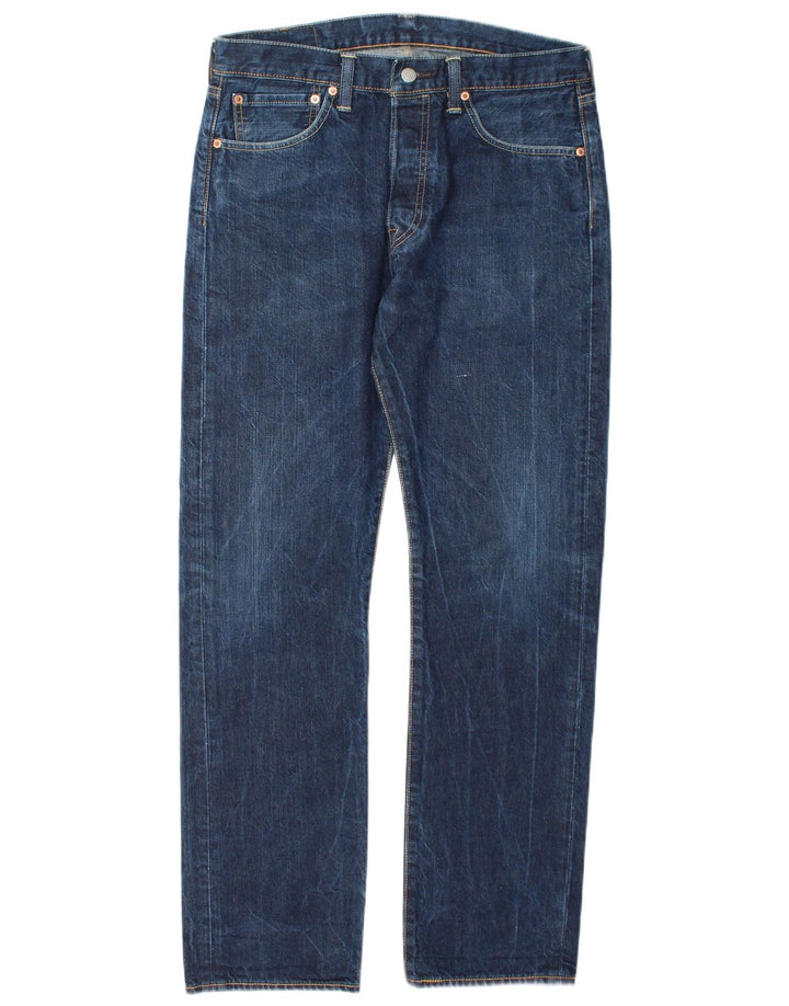 Levi's Mens 501 Straight Jeans W32 L32 Blue Cotton