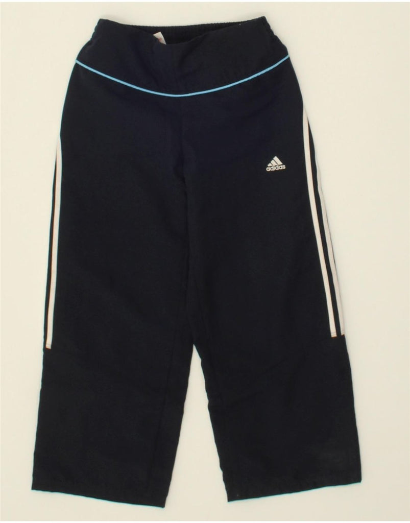 ADIDAS Boys Tracksuit Trousers 7-8 Years Navy Blue Polyester | Vintage Adidas | Thrift | Second-Hand Adidas | Used Clothing | Messina Hembry 