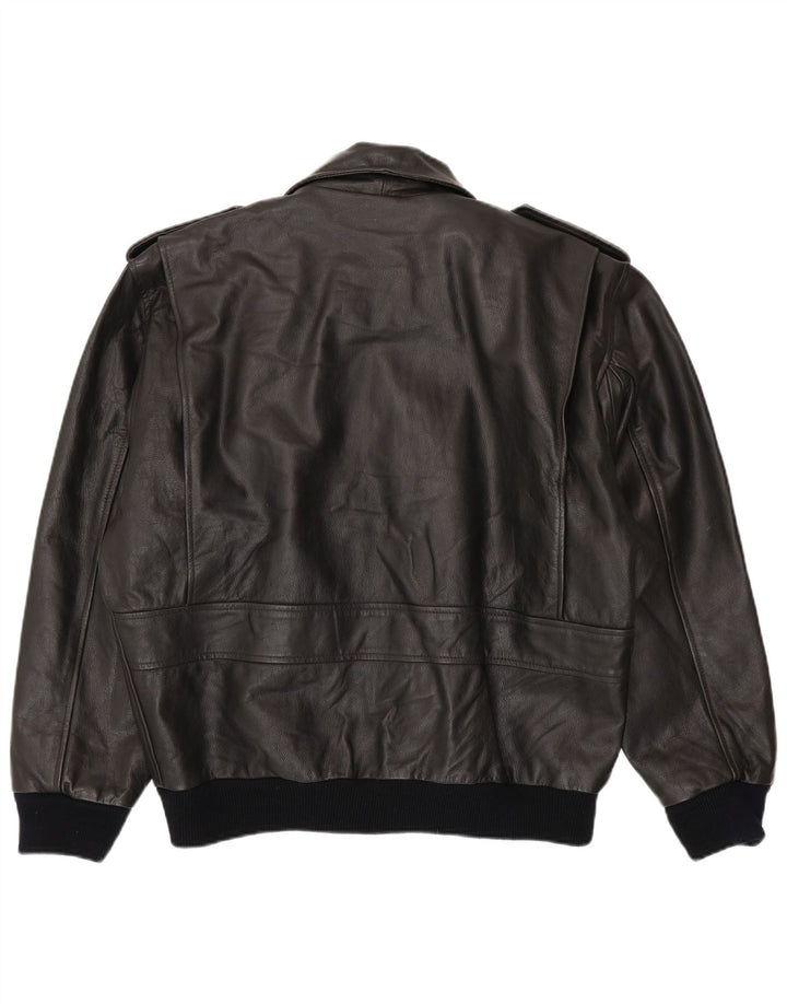Vintage Mens Shearling Jacket IT 48 Medium Black