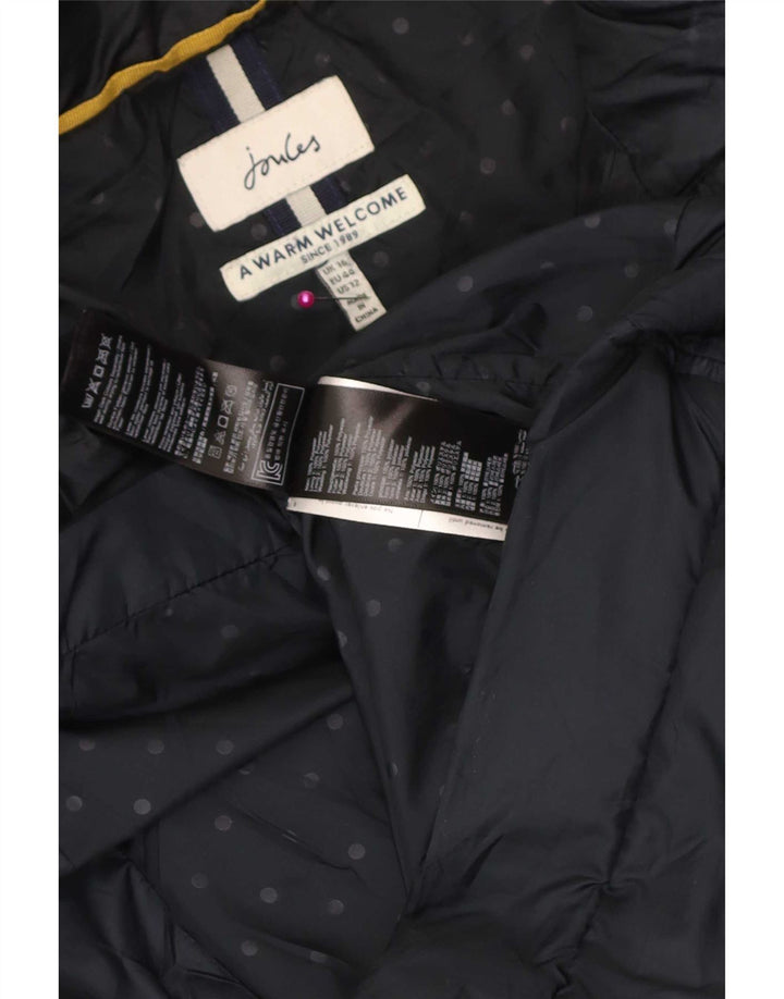 Joules Womens Hooded Padded Coat UK 16 Large Navy Blue Polyester