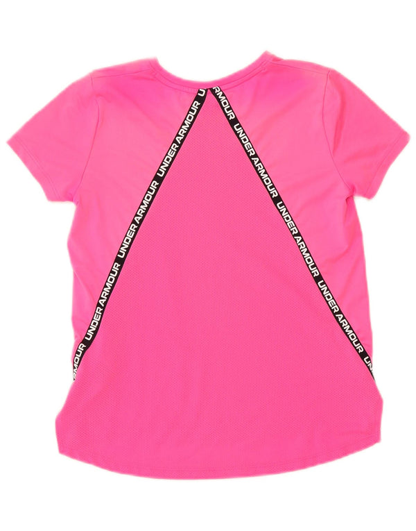 Under Armour Girls Graphic T-Shirt Top 9-10 Years Medium Pink Polyester