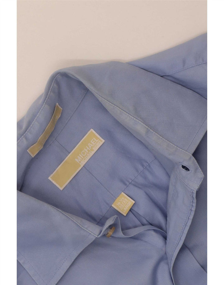 Michael Kors Mens Shirt Size 16 1/2 Large Blue Cotton