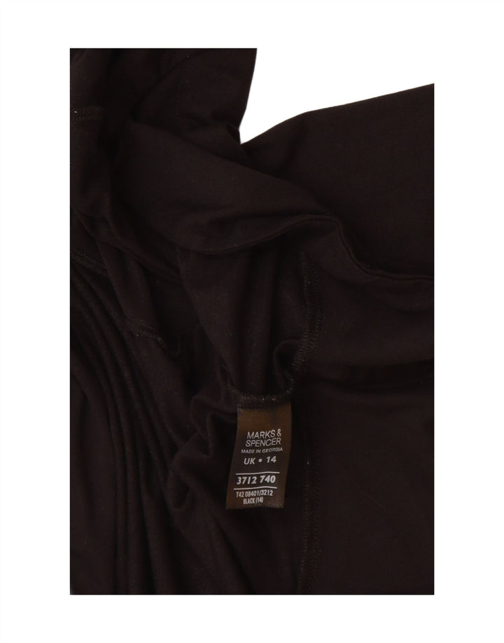 Marks & Spencer Womens Crop Bolero Top UK 14 Medium Black Viscose