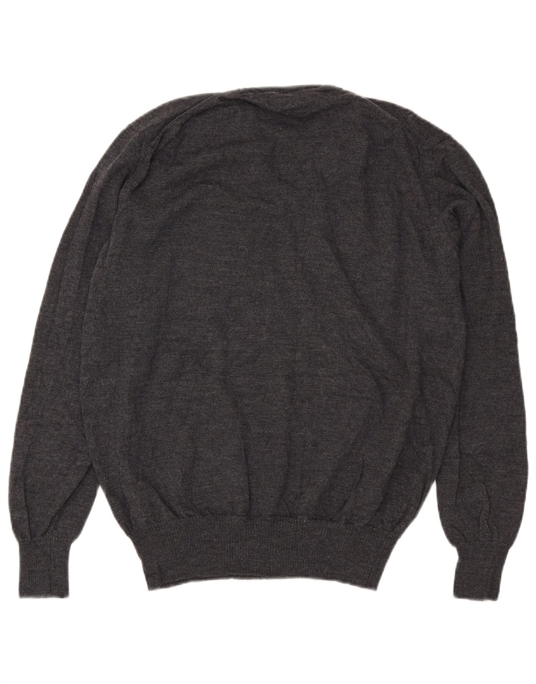 Zara Mens V-Neck Jumper Sweater XL Grey