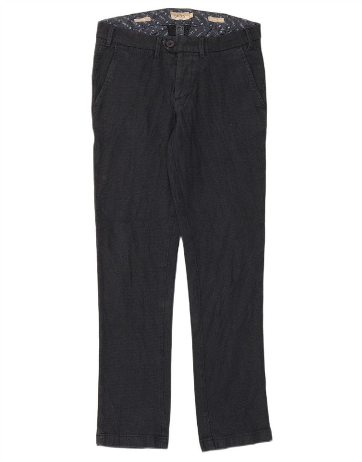 Dack's Mens Slim Chino Trousers IT 48 Medium W32 L32 Black Cotton