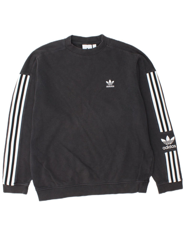 ADIDAS Mens Graphic Sweatshirt Jumper Small Black Cotton