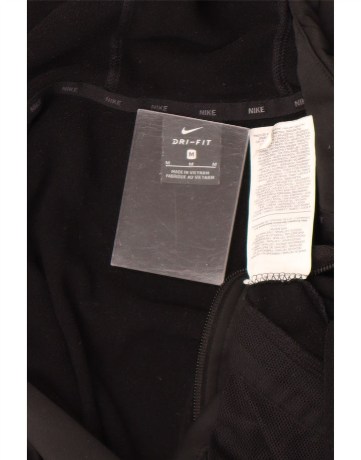 Nike Mens Dri Fit Zip Hoodie Sweater Medium Black Polyester