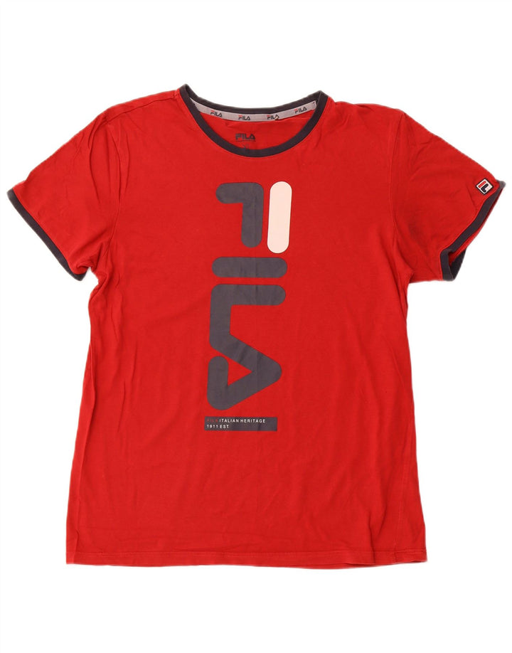 FILA Womens Graphic T-Shirt Top UK 18 XL Red