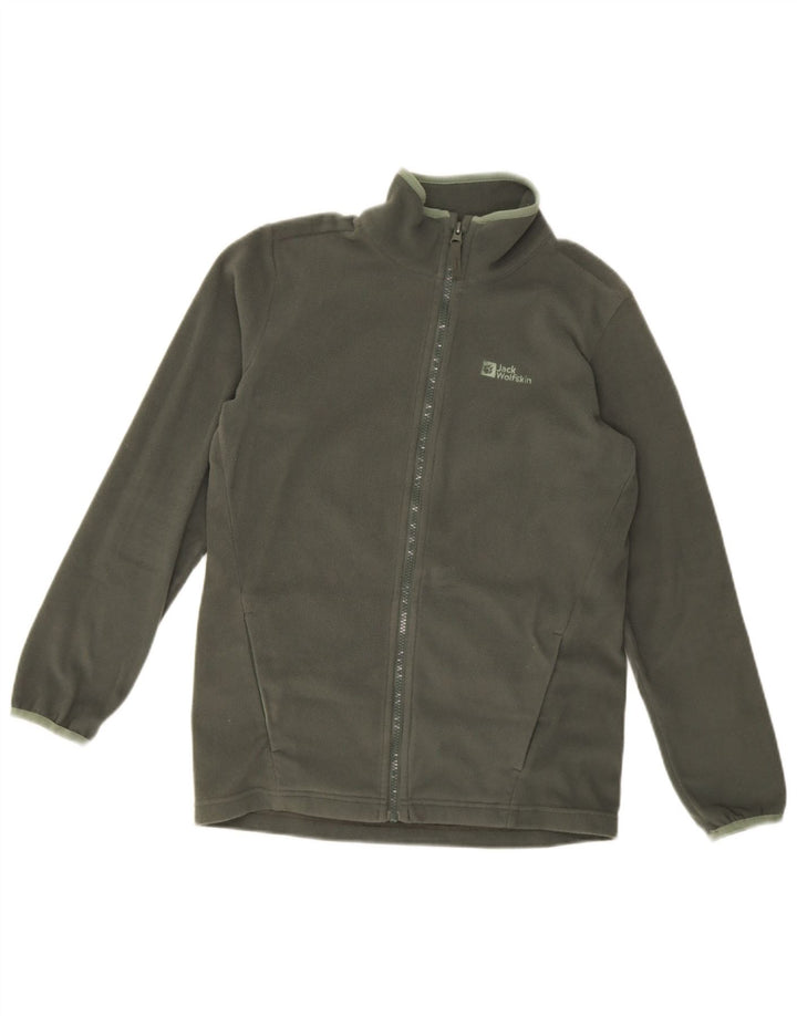 Jack Wolfskin Girls Fleece Jacket 13-14 Years Large Khaki Polyester