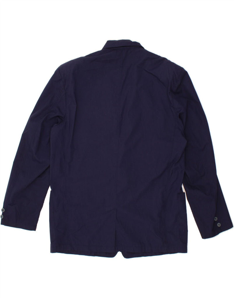 STEFANEL Mens 2 Button Blazer Jacket UK 40 Large Navy Blue Polyester Vintage Stefanel and Second-Hand Stefanel from Messina Hembry 