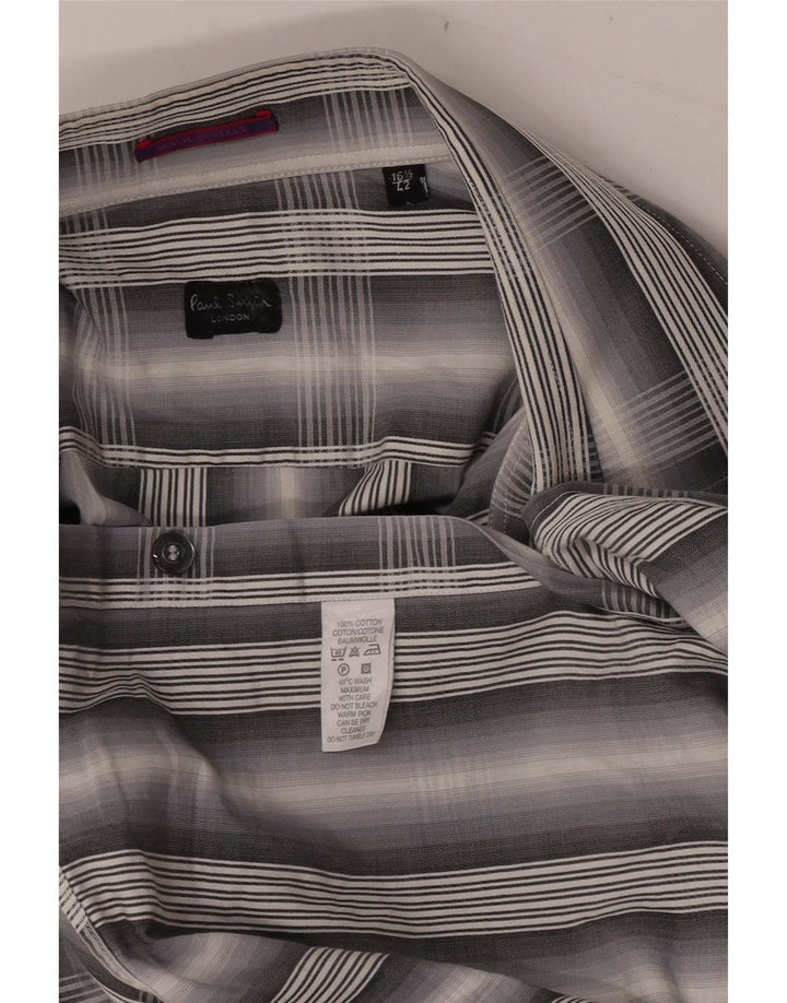Paul Smith Mens Shirt Size 42 16 1/2 Large Grey Check Cotton