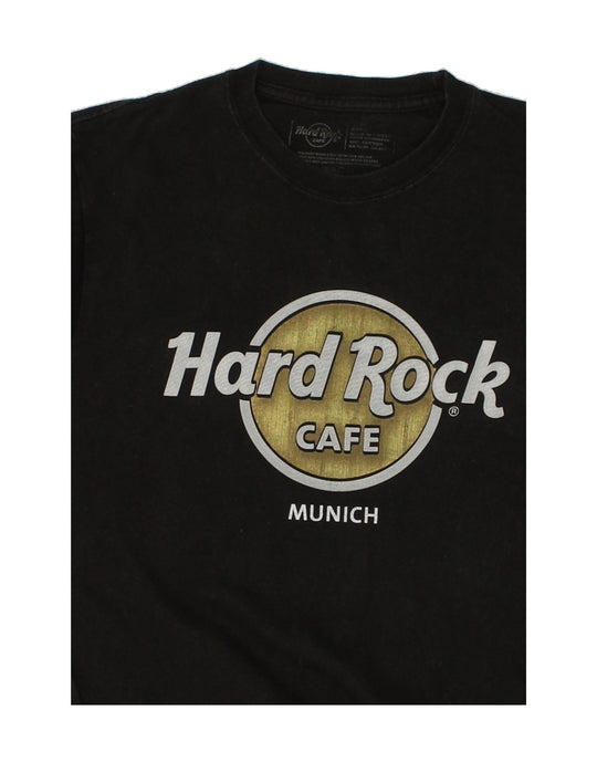 HARD ROCK CAFE Mens Munich Graphic T Shirt Top XS Black Cotton Vintage Second Hand Clothing Online Messina Hembry