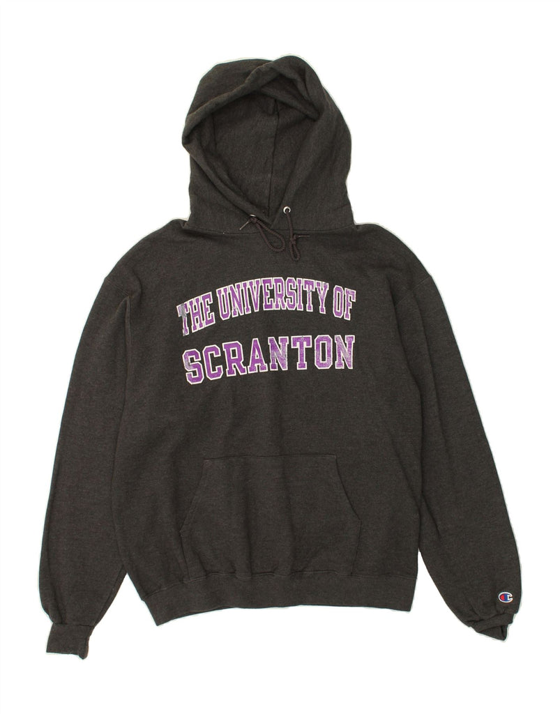 CHAMPION Mens Graphic Hoodie Jumper Large Grey Cotton | Vintage Champion | Thrift | Second-Hand Champion | Used Clothing | Messina Hembry 