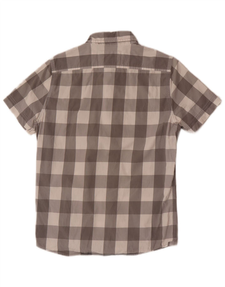 Abercrombie & Fitch Mens Short Sleeve Shirt Small Grey Check Cotton
