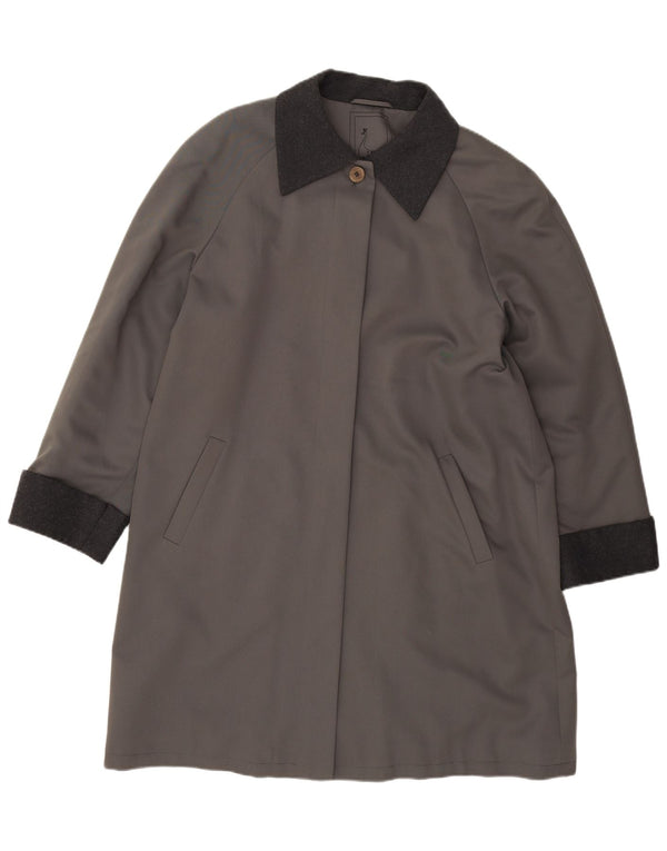 VINTAGE Womens Oversized Overcoat EU 40 Medium Grey Wool