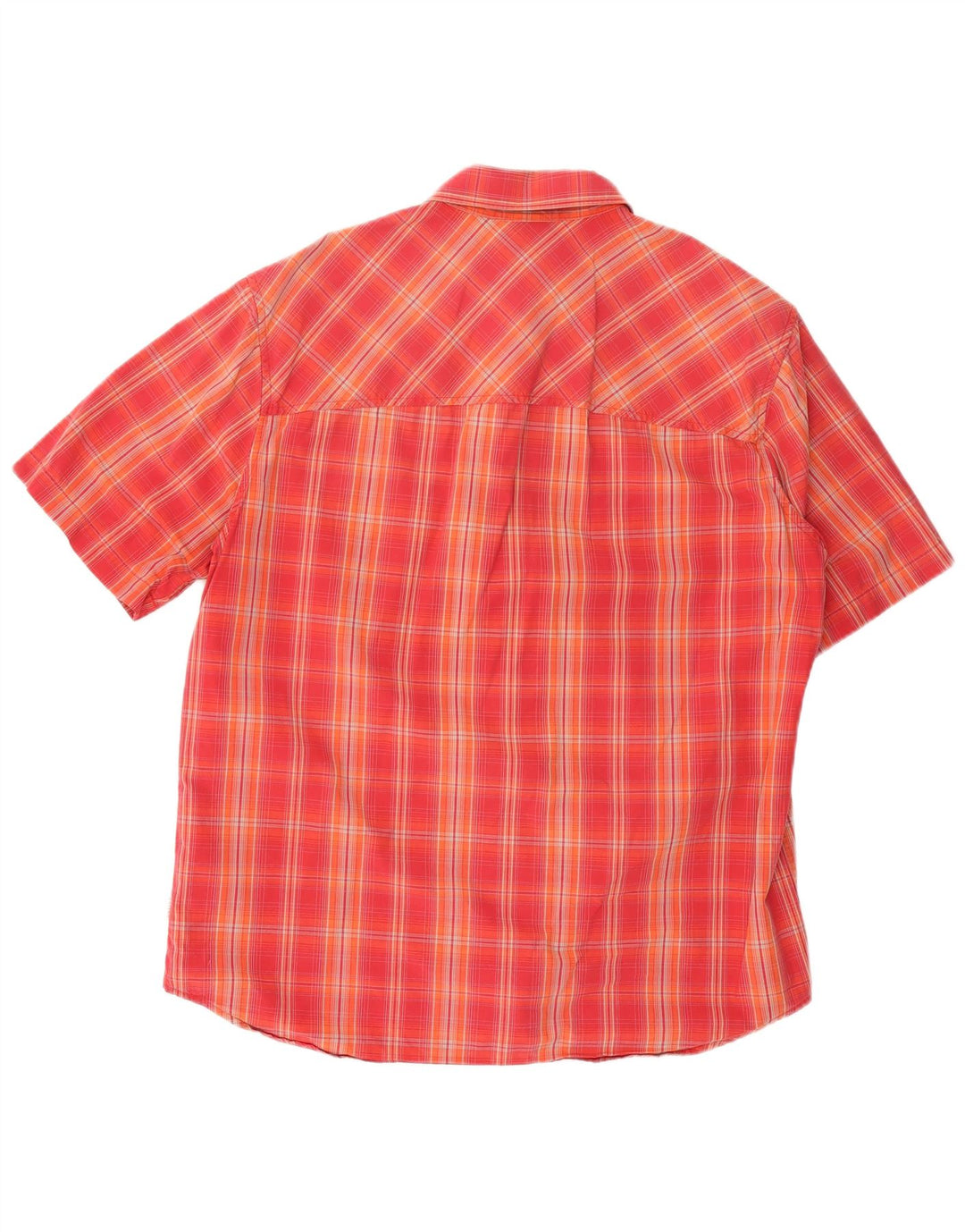 JACK WOLFSKIN Mens Short Sleeve Shirt Large Red Check Cotton