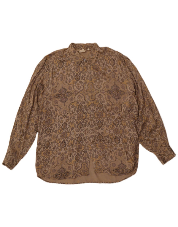 A.M. & Company Mens Shirt Large Brown Paisley Viscose