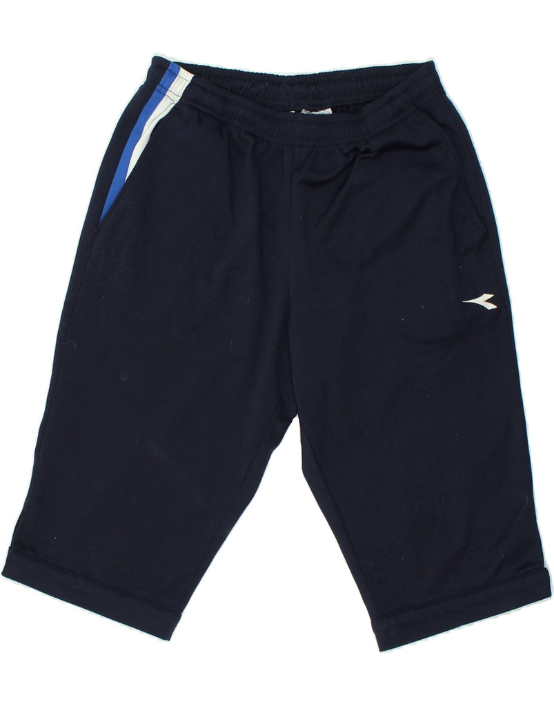 DIADORA Mens Bermuda Sport Shorts Medium Navy Blue Polyester | Vintage Diadora | Thrift | Second-Hand Diadora | Used Clothing | Messina Hembry 