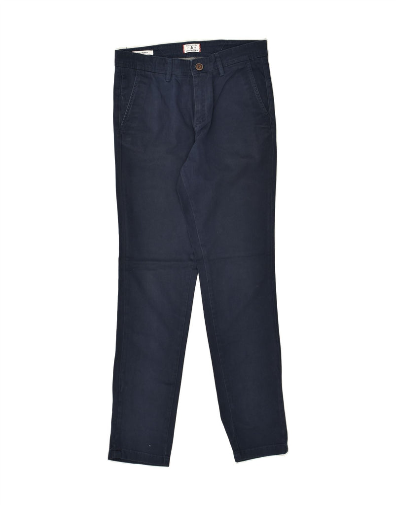 JACK & JONES Mens Marco Slim Casual Trousers W29 L32  Navy Blue Cotton | Vintage Jack & Jones | Thrift | Second-Hand Jack & Jones | Used Clothing | Messina Hembry 